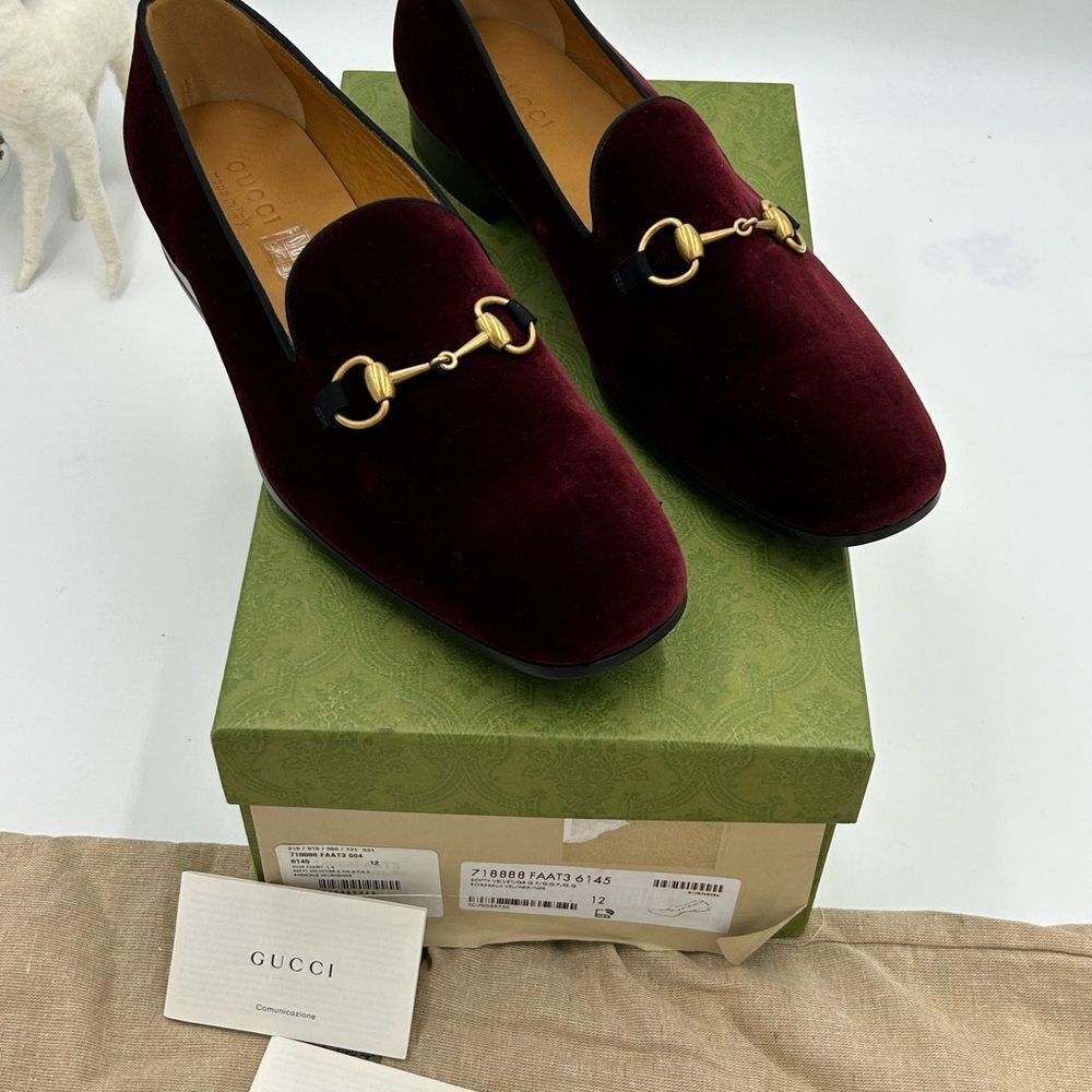 Men’s Gucci Horsebit velvet loafers size 12 fits 13 US made in Italy - Picture 3 of 12
